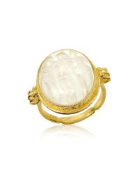 Tagliamonte - Metallic Three Graces - 18k Gold White Mother Of Pearl Cameo Ring - Lyst