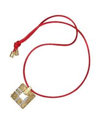 Torrini | Metallic Amore - Gold And Diamonds Open Square Pendant | Lyst