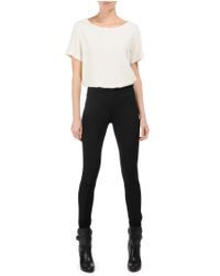 Rag & Bone | Black Leather Detail Legging | Lyst