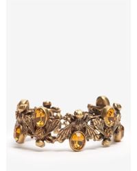 Alexander McQueen | Metallic Crystal-embedded Bees Toggle Bangle | Lyst
