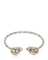 Alexander McQueen | Black Twin Crystal Skull Faceted Cuff | Lyst