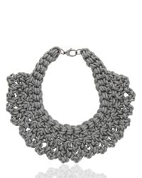Alienina | Gray Altrove Brass And Cotton Knot Necklace | Lyst