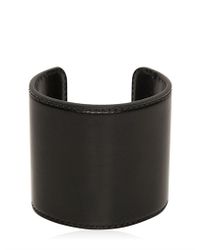 Ann Demeulemeester | Black Large Plain Leather Cuff for Men | Lyst