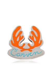 Carven | Orange Antlers Logo Metal Pin | Lyst
