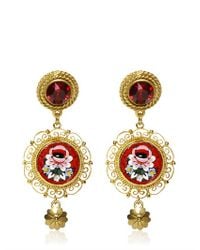 Dolce & Gabbana | Metallic Micro Mosaic Clip Earrings | Lyst