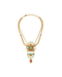 Elizabeth Cole | Green Vintage Stone Necklace | Lyst