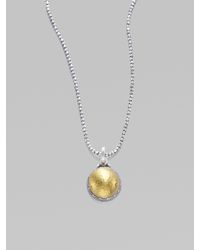 Gurhan | Metallic 24k Yellow Gold & Sterling Silver Ball Dome Pendant Necklace | Lyst
