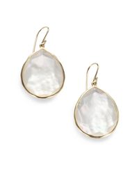 Ippolita | White Rock Candy Gelato Mother-of-pearl, Clear Quartz & 18k Yellow Gold Large Doublet Teardrop Earring | Lyst