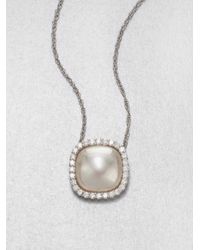 Majorica | White Square Mabe Pearl And Sterling Silver Necklace | Lyst