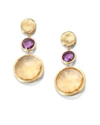 Marco Bicego | Purple Jaipur Amethyst, Citrine & 18k Yellow Gold Drop Earrings | Lyst
