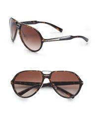 Prada | Brown Acetate Aviator Sunglasses for Men | Lyst