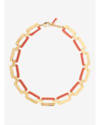 St. John | Metallic Square Chain Enamel Necklace | Lyst