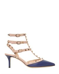 Valentino | Blue 65mm Rockstud Calfskin Pumps | Lyst