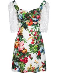 Dolce & Gabbana | Black Brushstroke Print Dress | Lyst