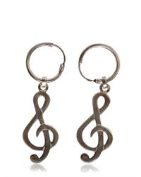 Saint Laurent | Metallic Treble Clef Drop Earrings | Lyst