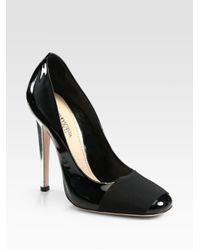 Giambattista Valli | Black Patent Leather Ribbon-toe Pumps | Lyst