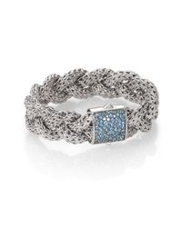John Hardy | Swiss Blue Topaz and Sterling Silver Braid Bracelet | Lyst