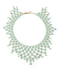 kate spade new york | Green Faceted Stone Bib Necklace | Lyst