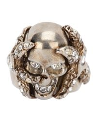 Alexander McQueen | Metallic Harness Skull Ring for Men | Lyst