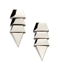 Eddie Borgo | Metallic Scaled Triangle Drop Earrings/Silvertone | Lyst