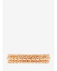 Philippe Audibert | Metallic Three-row Round-bead Elasticated Bracelet | Lyst