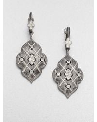 Judith Ripka | Metallic Gothic White Sapphire & Sterling Silver Quilted Drop Earrings | Lyst