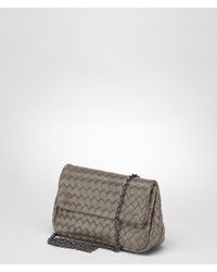Bottega Veneta Gray Fume Intrecciato Nappa Messenger Mini Bag