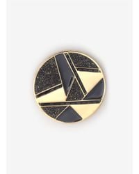 St. John | Metallic Enamel Brooch | Lyst