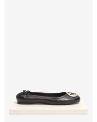 Tory Burch | Black Reva Leather Ballerina Flats | Lyst