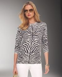 Michael Kors | White Cashmere Zebra Print Pullover | Lyst