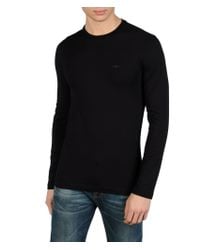 Armani Jeans | Black T-shirt In Jersey for Men | Lyst
