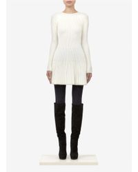 Alexander McQueen | White Plissé Pleat Wool Dress | Lyst
