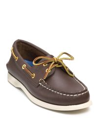 sperry top sider brown leather boat shoes