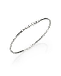 Bottega Veneta | Metallic Sterling Silver Woven Bangle Bracelet | Lyst