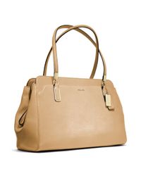 COACH Madison Leather Kimberly Carryall in Natural - Lyst