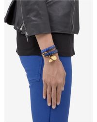 Alexander McQueen | Purple Snake-effect Leather Wrap Bracelet | Lyst