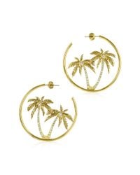 Juicy Couture - Metallic Palm Tree Hoop Earrings - Lyst