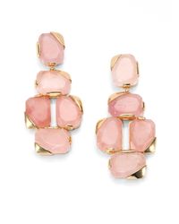 kate spade new york | Pink Stepping Stones Rose Quartz Drop Earrings | Lyst
