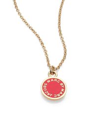 Marc By Marc Jacobs | Red Enamel Logo Pendant Necklace | Lyst