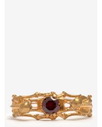 Alexander McQueen | Metallic Skeleton Crystal Hinge Bangle | Lyst