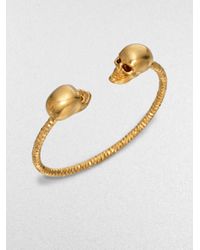 Alexander McQueen | Metallic Twin Skull Cuff Bracelet/goldtone | Lyst