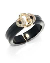 Alexis Bittar | Black Lucite Crystal Large Knot Bangle Bracelet | Lyst