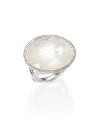 Ippolita | Metallic Stella Mother-of-pearl, Clear Quartz, Diamond & Sterling Silver Large Doublet Cocktail Ring | Lyst