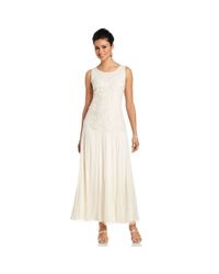 pisarro nights sleeveless beaded gown