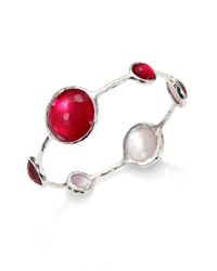 Ippolita | Red Motherofpearl Clear Quartz and Sterling Silver Round Stone Braceletraspberry | Lyst