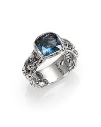 John Hardy | Metallic Classic Chain Blue Topaz & Sterling Silver Small Braided Ring | Lyst