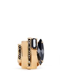 Iosselliani | Metallic Black Stone Metal Ring | Lyst