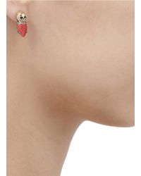 Iosselliani | Red Skull Bronzed Stone Earrings | Lyst