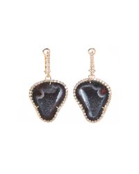 Kimberly Mcdonald - Metallic Rose Gold Geode and Diamond Earrings - Lyst
