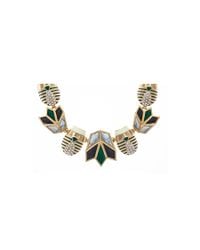 Lele Sadoughi | Multicolor Goldplated Stone Enamel and Crystal Scarab Necklace | Lyst